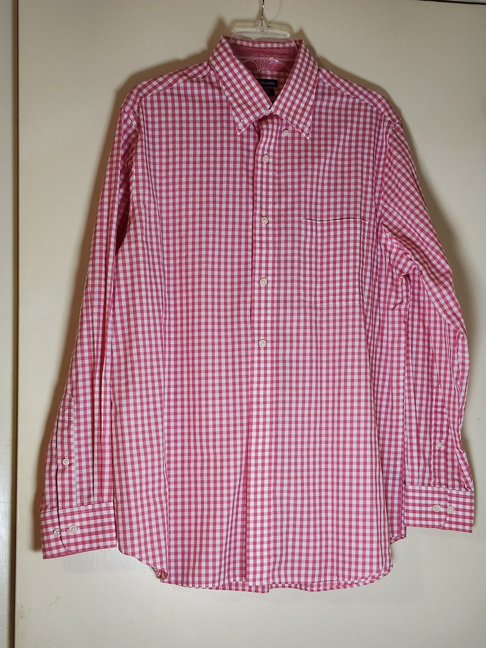 Croft & Barrow Pink Gingham Dress Shirt 34
